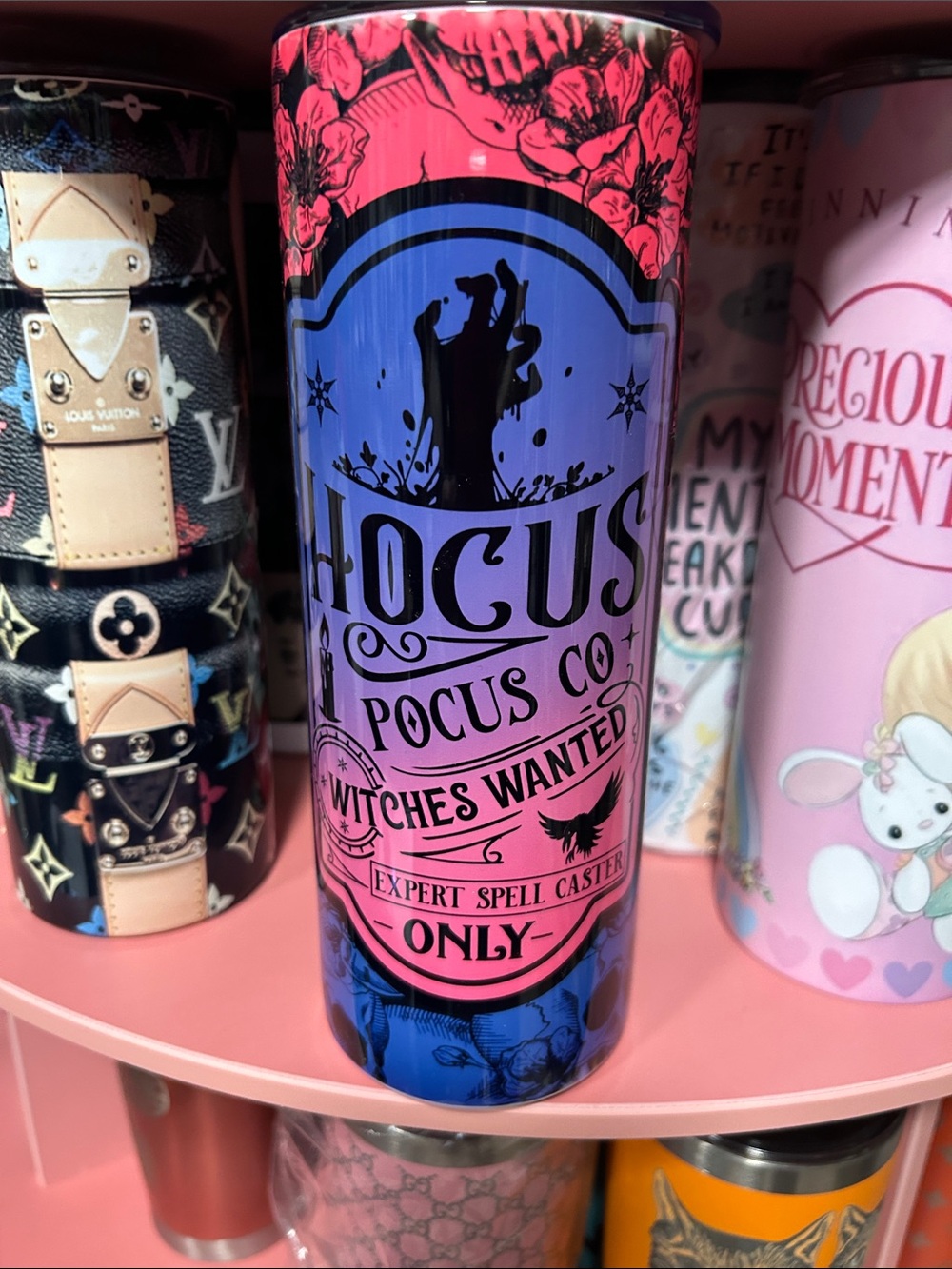 Source Unknown Hocus Pocus Co Travel Tumbler in Pink and Blue